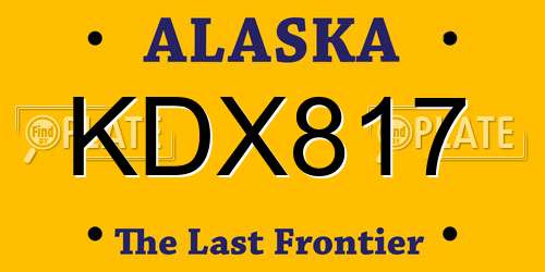 KDX817 Alaska License Plate