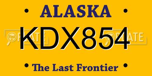 KDX854 Alaska License Plate
