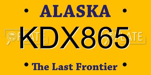 KDX865 Alaska License Plate