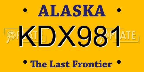 KDX981 Alaska License Plate