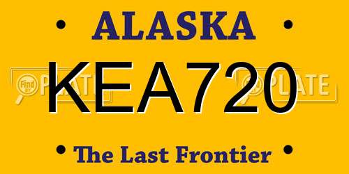KEA720 Alaska License Plate