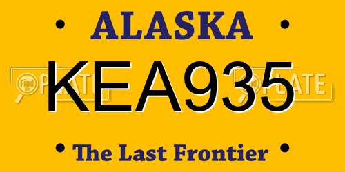 KEA935 Alaska License Plate