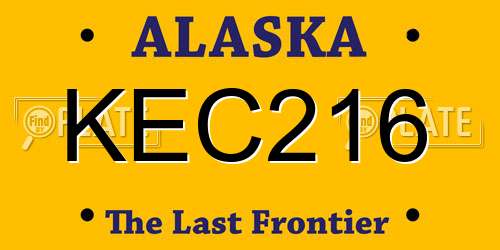 KEC216 Alaska License Plate