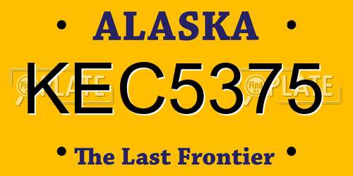 KEC5375 Alaska License Plate