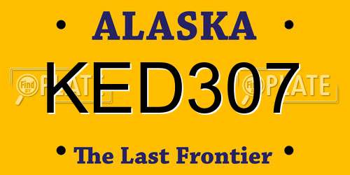KED307 Alaska License Plate