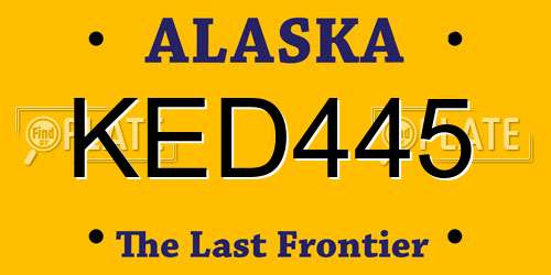 KED445 Alaska License Plate