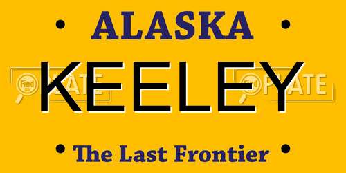 KEELEY Alaska License Plate