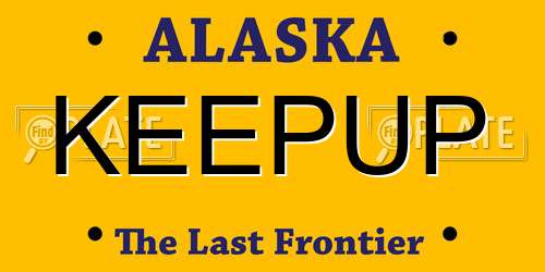 KEEPUP Alaska License Plate