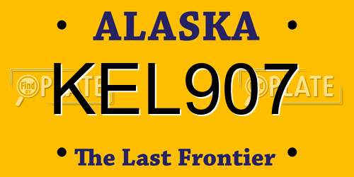 KEL907 Alaska License Plate