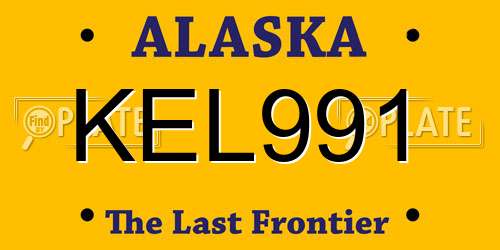 KEL991 Alaska License Plate