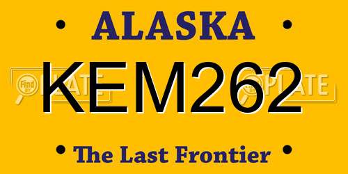 KEM262 Alaska License Plate