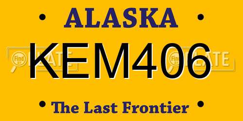 KEM406 Alaska License Plate