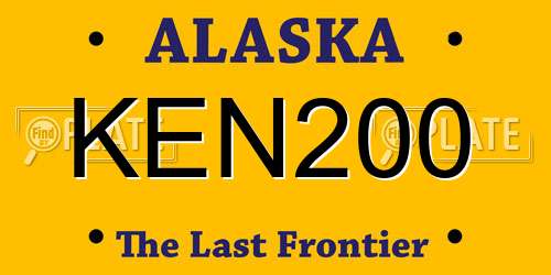 KEN200 Alaska License Plate