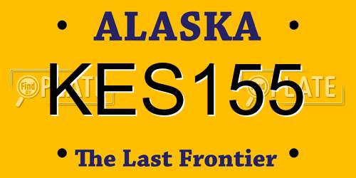 KES155 Alaska License Plate
