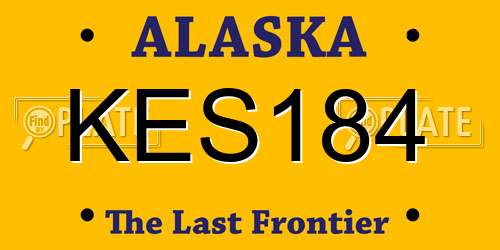 KES184 Alaska License Plate