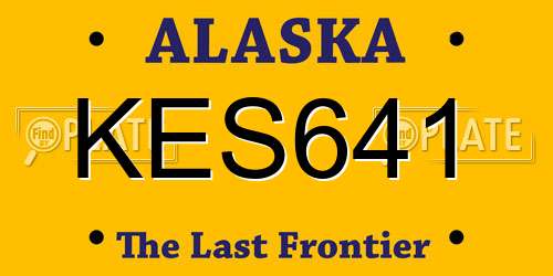 KES641 Alaska License Plate