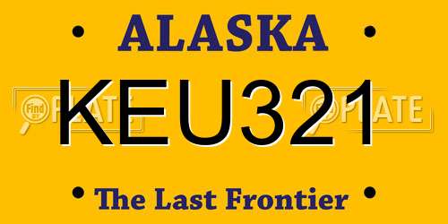 KEU321 Alaska License Plate