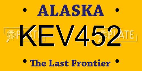 KEV452 Alaska License Plate