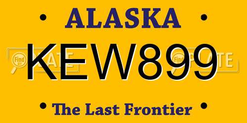 KEW899 Alaska License Plate