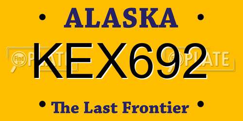 KEX692 Alaska License Plate