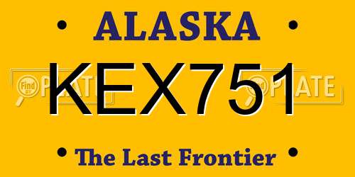 KEX751 Alaska License Plate