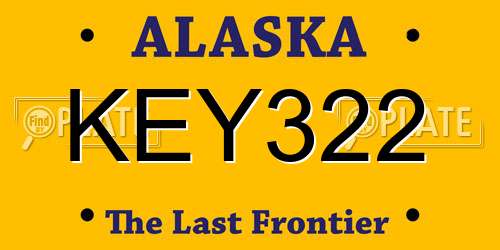 KEY322 Alaska License Plate
