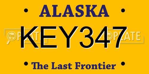 KEY347 Alaska License Plate
