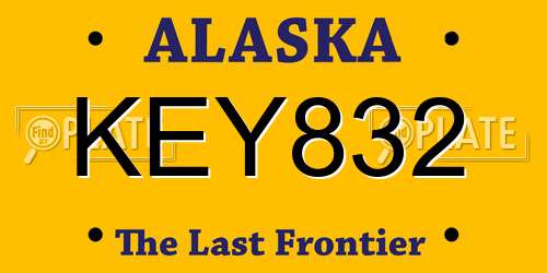 KEY832 Alaska License Plate