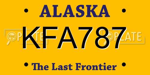 KFA787 Alaska License Plate