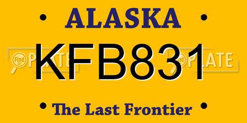 KFB831 Alaska License Plate