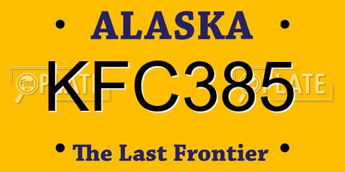KFC385 Alaska License Plate