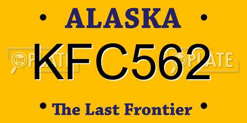 KFC562 Alaska License Plate