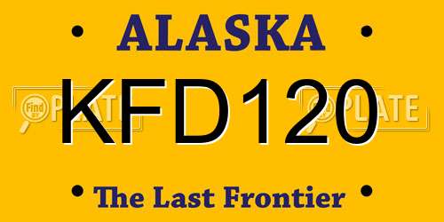 KFD120 Alaska License Plate