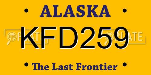 KFD259 Alaska License Plate