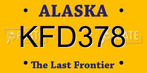 KFD378 Alaska License Plate