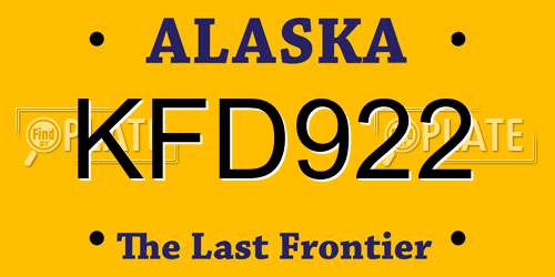 KFD922 Alaska License Plate