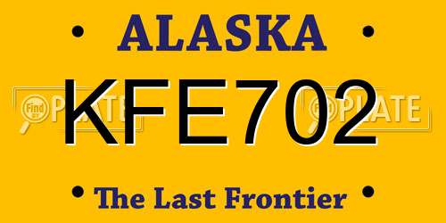 KFE702 Alaska License Plate