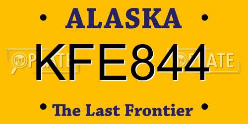 KFE844 Alaska License Plate