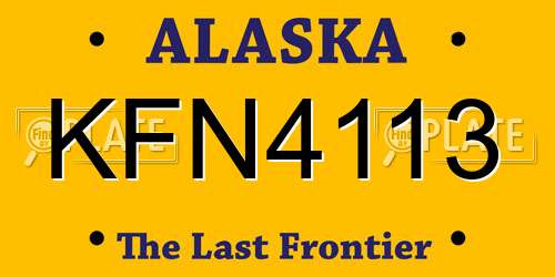 KFN4113 Alaska License Plate