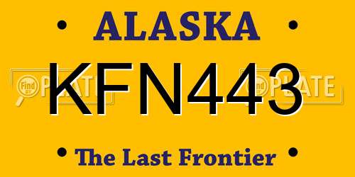 KFN443 Alaska License Plate