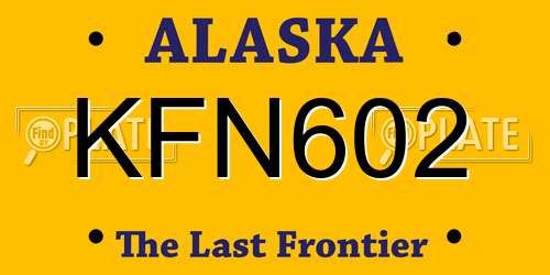 KFN602 Alaska License Plate