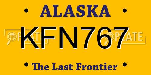 KFN767 Alaska License Plate