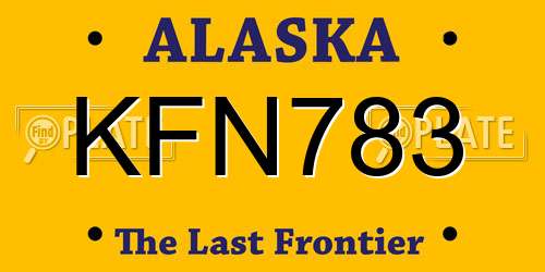 KFN783 Alaska License Plate