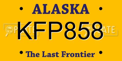 KFP858 Alaska License Plate