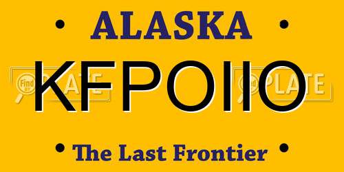 KFPOIIO Alaska License Plate