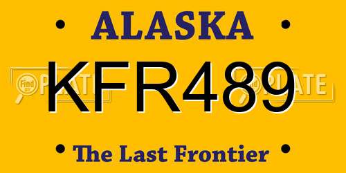 KFR489 Alaska License Plate