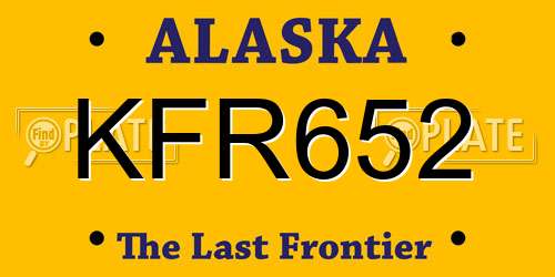 KFR652 Alaska License Plate