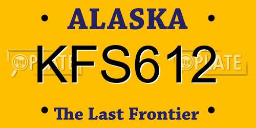 KFS612 Alaska License Plate