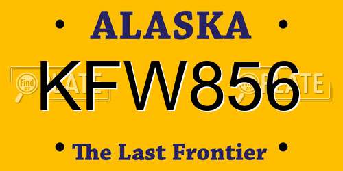 KFW856 Alaska License Plate