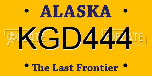 KGD444 Alaska License Plate